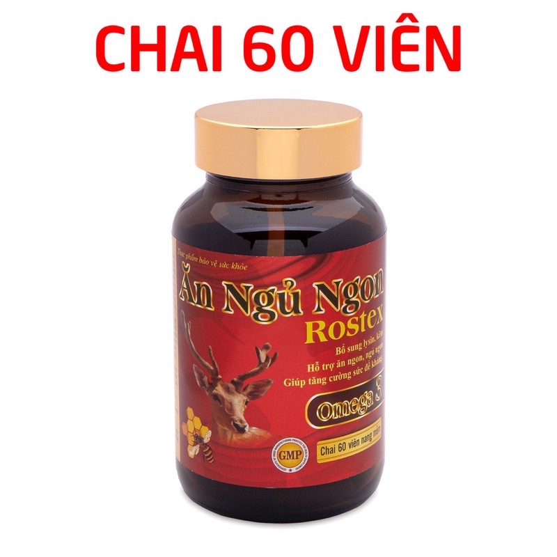 viên ăn ngủ ngon omega 3 Rostex hỗ trợ ăn ngon, tăng cường sức đề kháng- chai 60 viên