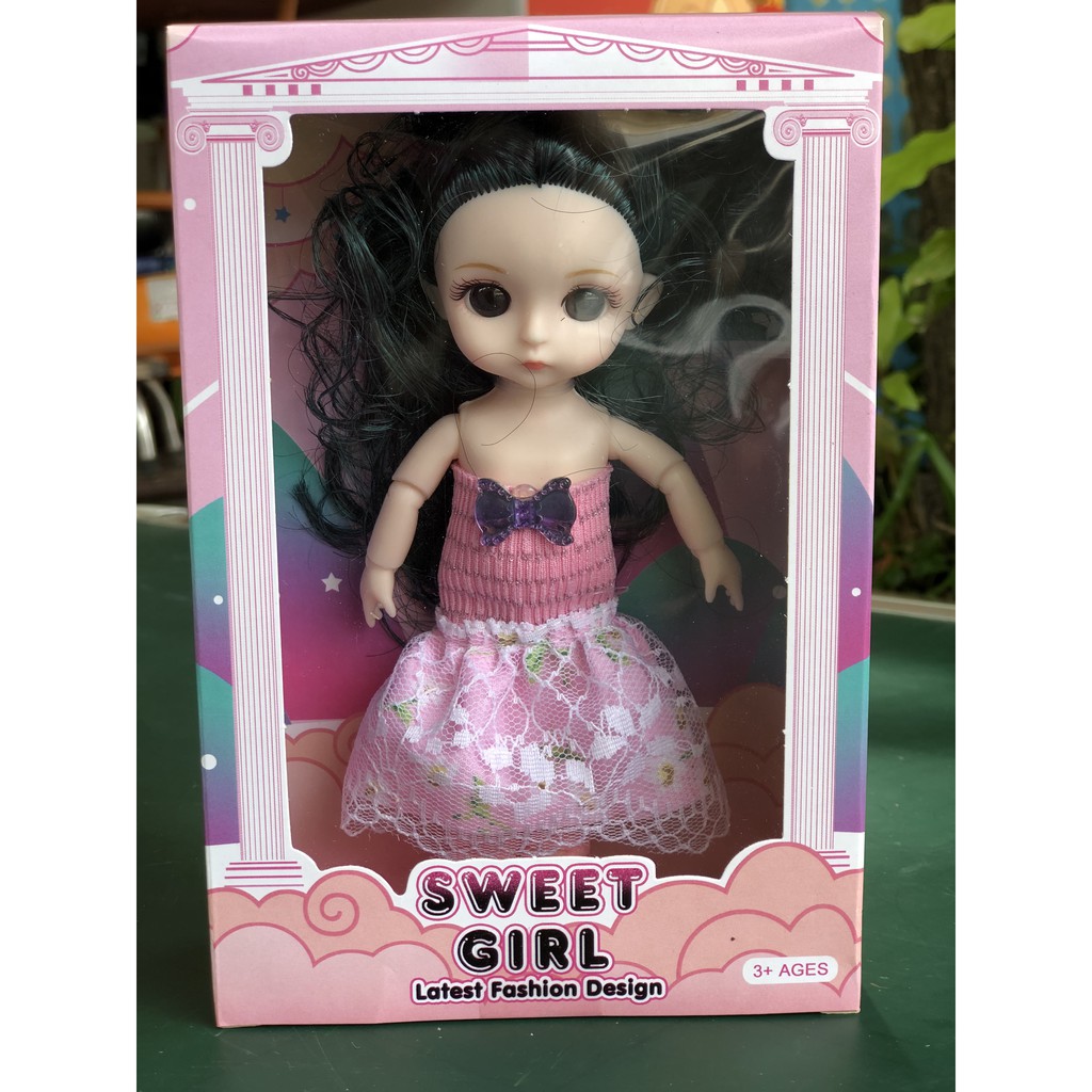Búp Bê Barbie 17cm nhựa mềm có khớp Xinh Xắn Đáng Yêu- Búp bê thời trang