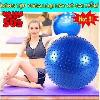 DỤNG CỤ TẬP YOGA - BÓNG TẬP YOGA - GYM LOẠI DÀY CÓ GAI MASSAGE CAO CẤP ĐƯỜNG KÍNH 65CM, NHIỀU MÀU