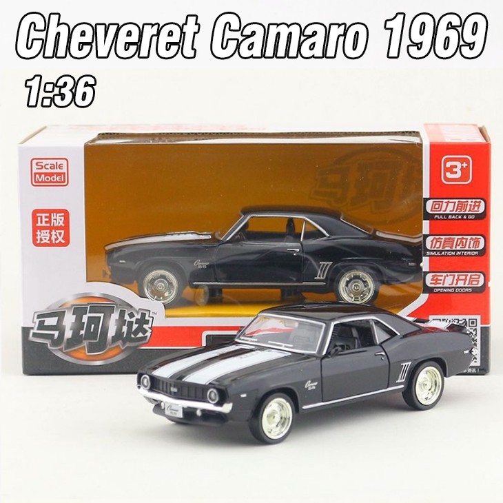 Xe ô tô RMZ city mô hình Chevrolet Carmaro SS 1969  tỉ lệ 1:36 xe bằng sắt chạy cót