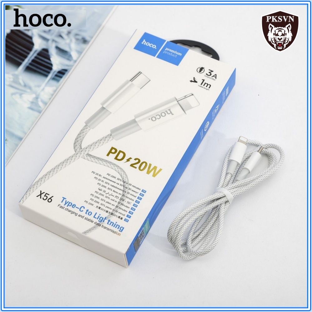 Dây sạc nhanh 20w Chính hãng Hoco X56 bọc dù chống gãy, Sạc nhanh 20w sạc 50% Pin chỉ 30 phút - Bảo Hảnh 1 Năm