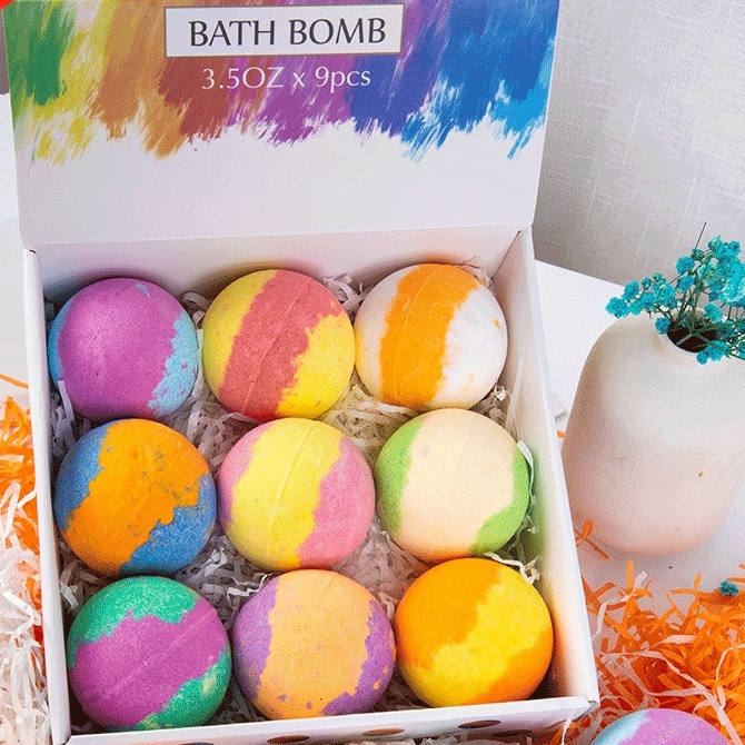 [CÓ SẴN] Colours Romantic Bath Bombs - Bom Tắm Sắc MàuNhiều Mùi Hương và Tinh Dầu Dưỡng Ẩm, Dưỡng Trắng Da