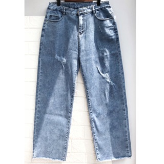 Quần Bò Suông Size Đại 9 Tấc / Quần Jeans Ống Suông Rộng Phù Hợp Mọi Lứa Tuổi