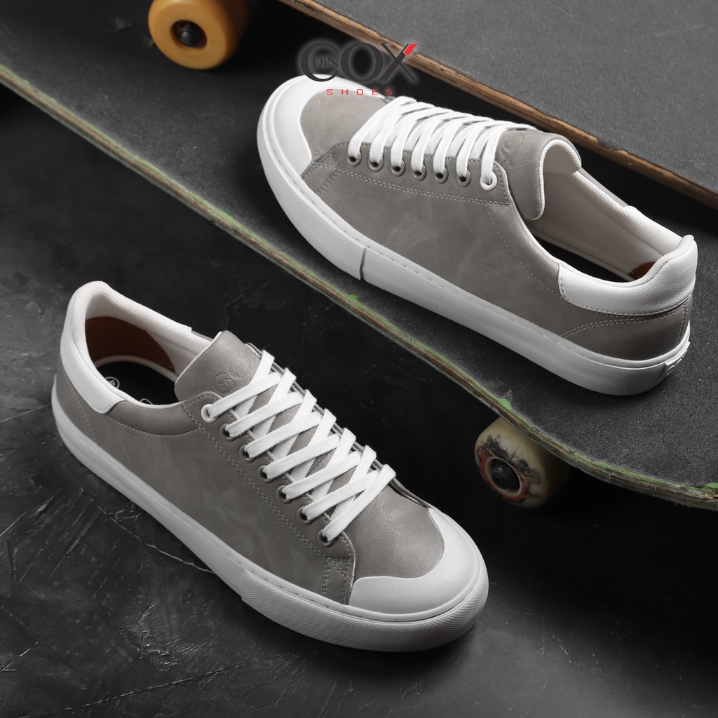 Giày Sneaker Da Nam DINCOX C13 Cách Điệu Sáng Tạo Grey/White