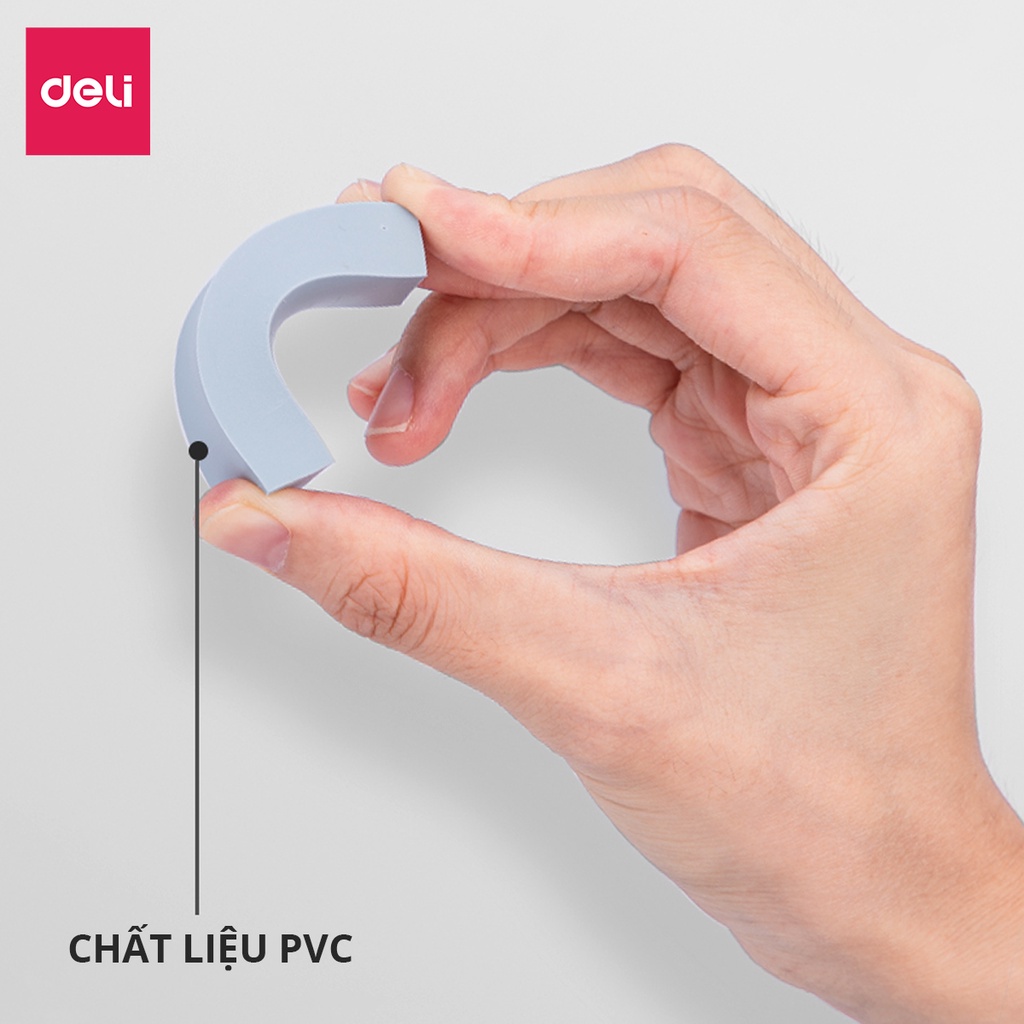 Gôm tẩy chì 2B Deli - Không bụi - Màu Pastel - Tẩy sạch ít vụn và bụi tẩy - Phù hợp Học sinh, sinh viên, dân văn phòng