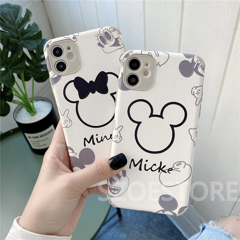 Fashion Mickey Minnie Mouse Skin-Friendly Lambskin Soft Phone Case for Huawei Y9s Y9Prime 2019 P40Pro P40 P30Pro P30 Nova5T Nova7 Nova7SE Nova7i Mate30 Mate30Pro Mate20 Mate20Pro