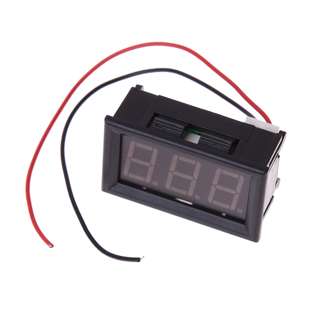 Vôn kế điện tử AC 30-500V có 2 dây điện đèn LED màu xanh dương cao cấp