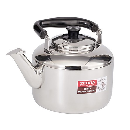 Ấm đun nước inox 304 Zebra Thái Lan 4.5l-113522. Dòng cao cấp, có còi reo, dùng được bếp từ