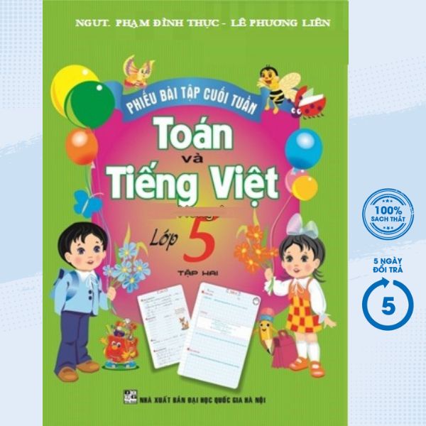 Sách Bổ Trợ - Phiếu Bài Tập Cuối Tuần Toán-Tiếng Việt Lớp 5 Tập 2 - HA