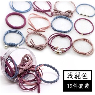 Hộp 12 Dây Buộc Tóc Hàn Quốc Đủ Màu, Cột Tóc Hàn Quốc Siêu Xinh