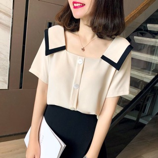 Áo kiểu cổ sen vuông cách điệu - nhiều Size và màu, form dáng chuẩn, dễ mặc dạo phố, đi làm hoặc dự tiệc