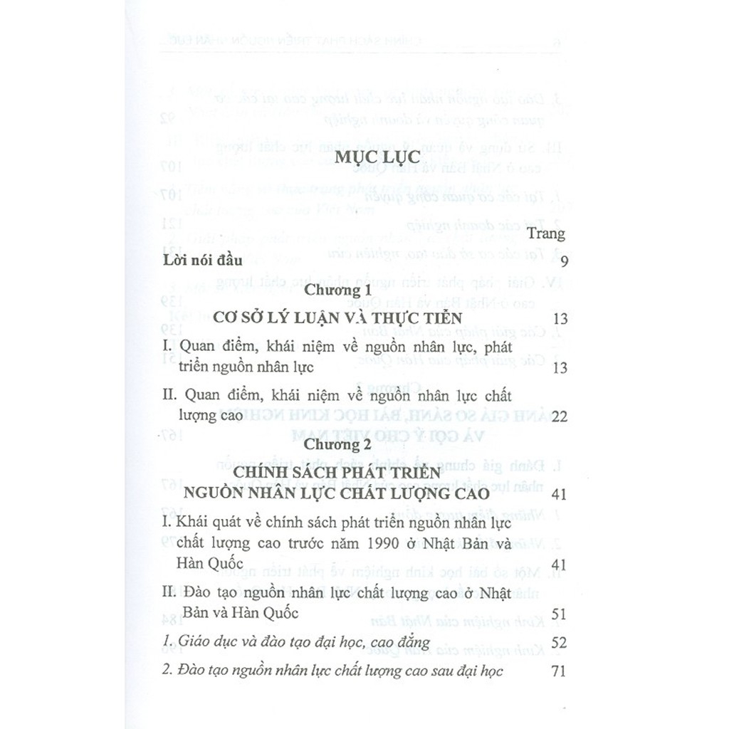 Sách - Chính Sách Phát Triển Nguồn Nhân Lực Chất Lượng Cao Ở Nhật Bản Và Hàn Quốc Gợi Ý Cho Việt Nam
