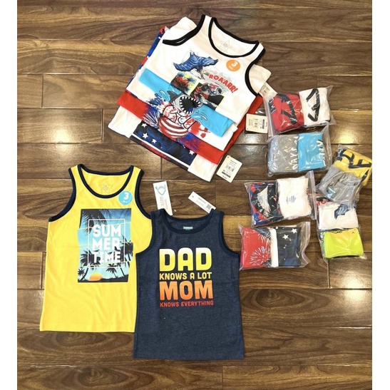 Áo ba lỗ bé trai xuất dư Garanimals 8-20kg Áo thun sát nách cho bé trai 1-5 tuổi - ATL