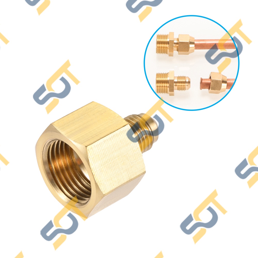 [HÀN ỐNG ĐỒNG 6-8-10] Ren trong G3/8 (17) nối côn lồi cho điện lạnh &amp; khí nén (Brass Flare Male Connector) - Rắc co NPT