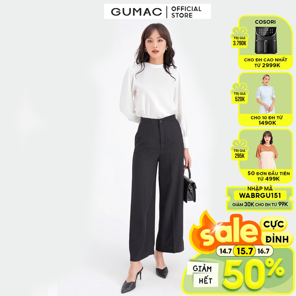 Quần tây nữ ống rộng GUMAC QB614