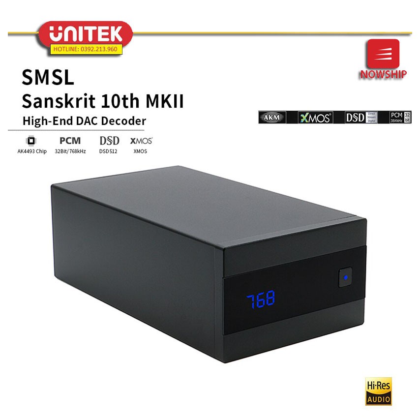 ▤□☈Bộ DAC Giải Mã Âm Thanh S.M.S.L Sanskrit 10th MKII V2 HiFi Digital USB Chip AK4493 (Bản Nâng Cấp)