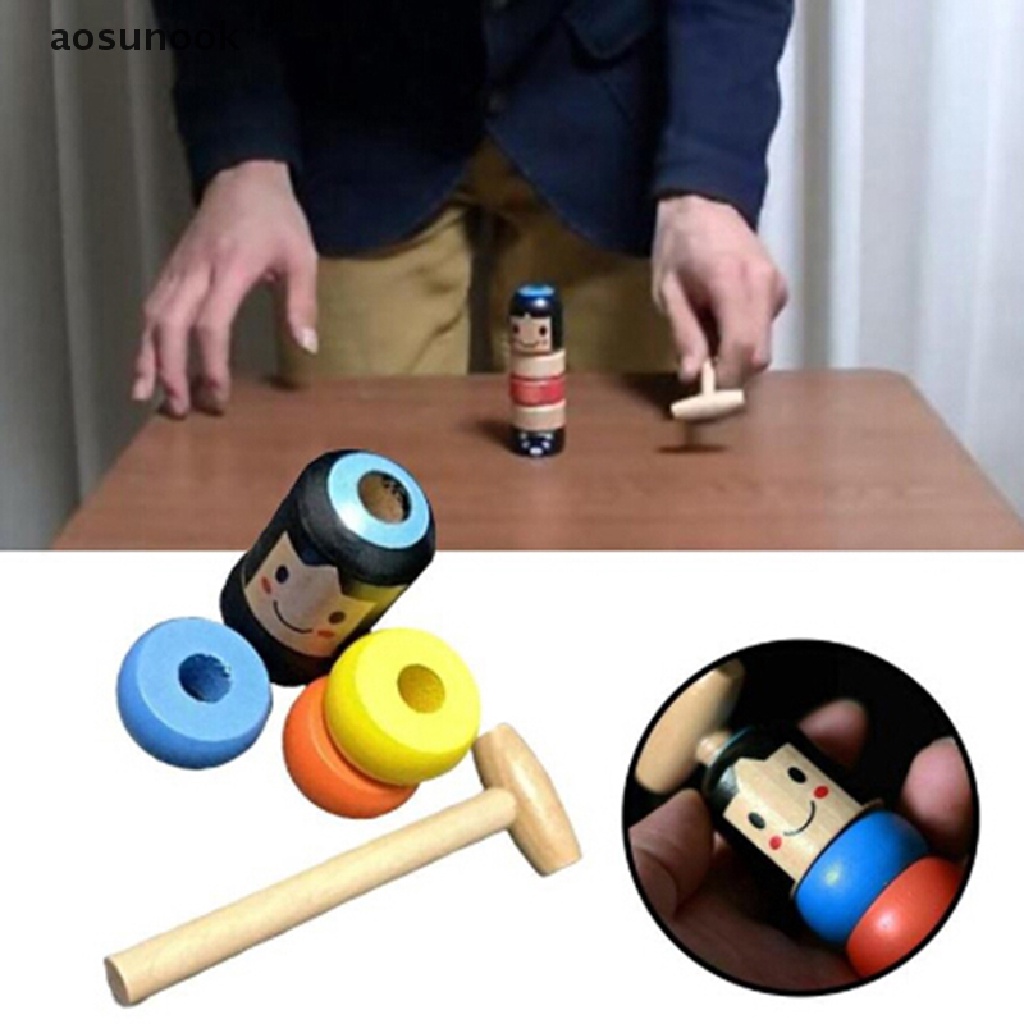 【ook】 1set Immortal Daruma Unbreakable Wooden Man Magic Toy Fun Toy Accessory .
