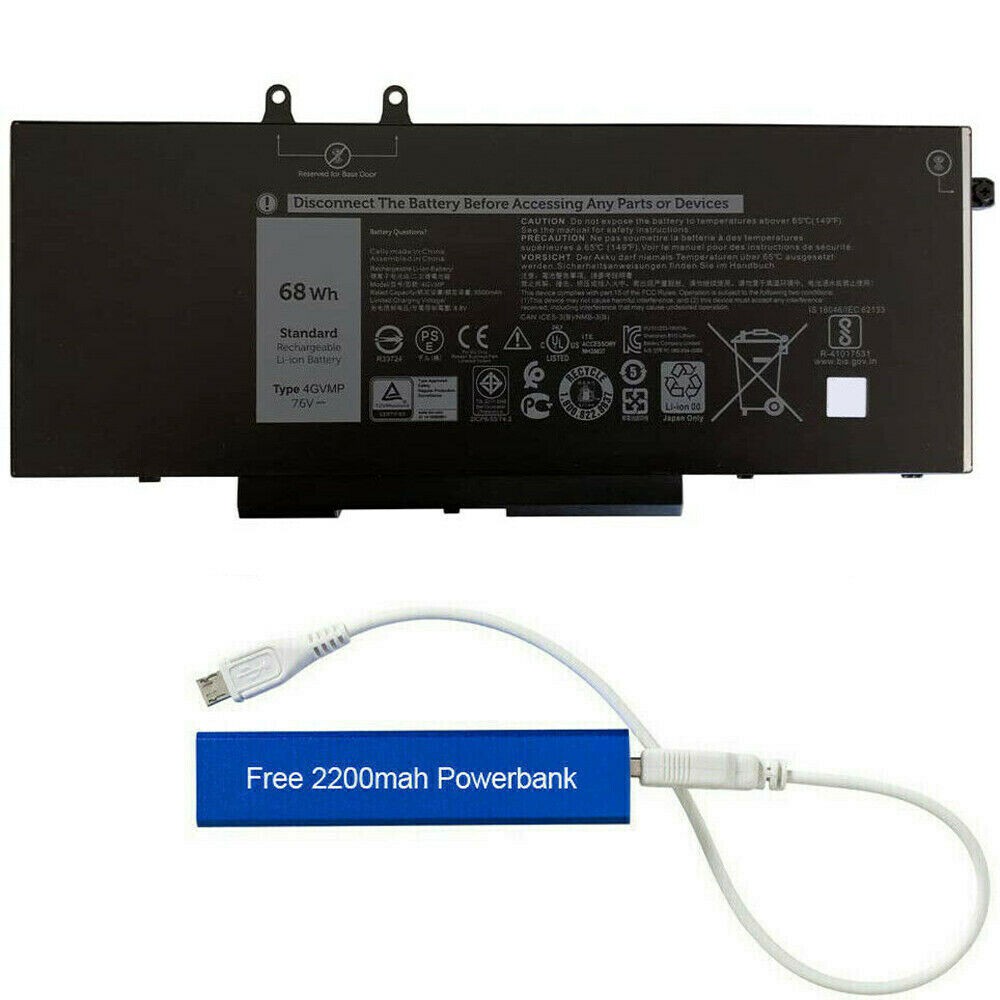 PIN( ZIN) Laptop Dell 4GVMP BATTERY FOR DELL LATITUDE 5400 5500 PRECISION 3540 (68WH) WJDPW bảo hành 6 tháng