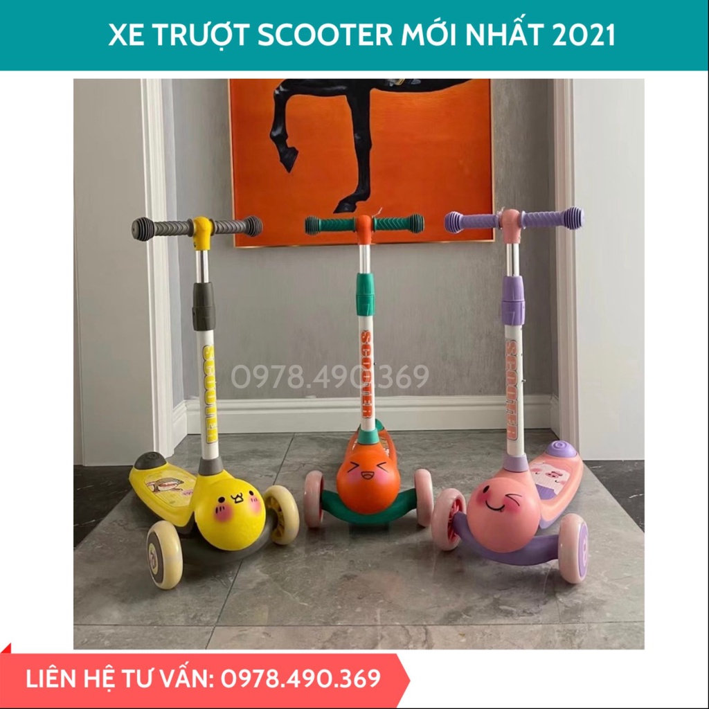 [SIÊU XỊN] Xe Trượt Ccooter - Khung To, Bánh To, Rất Chắc Chắn Giành Cho Bé 2-8 Tuổi🌸FREESHIP🌸