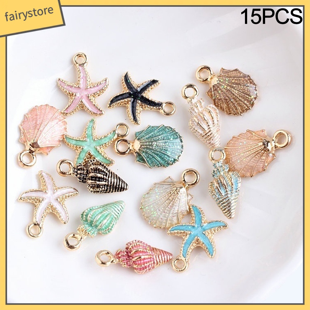 Set 15 mặt trang sức tráng men hình sinh vật biển thời trang cá tính