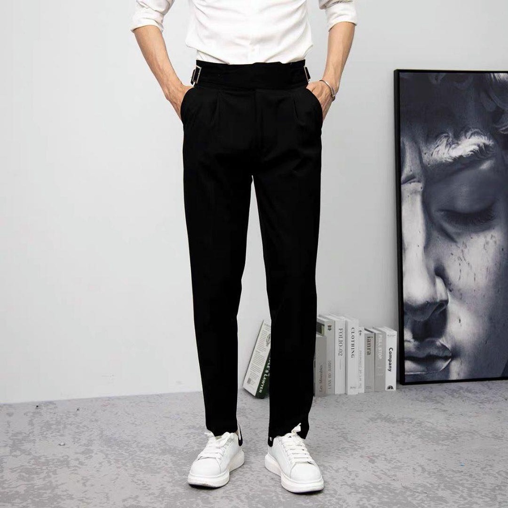 Quần Âu Tây Nam Đen, Xám Mix Đai 2 Bên Mẫu Mới Cao Cấp,Thay Thắt Lưng, Phong Cách Hàn Quốc , Mặc Lên Là Đẹp