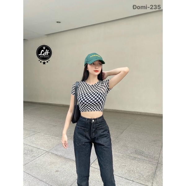 Quần baggy jean nữ Lê Huy Fashion lưng siêu cao 2 nút kiểu túi trước form đẹp giá rẻ MS 369