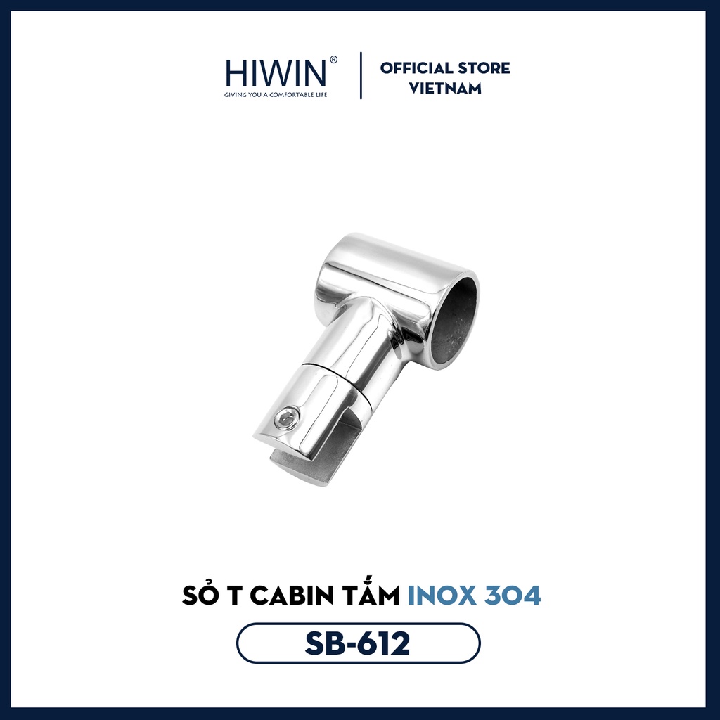 Kẹp kính trên phòng tắm kính inox 304 đúc mặt gương phi 25 Hiwin SB-612