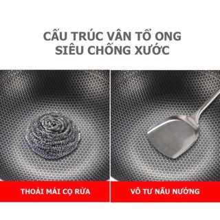 Chảo chống dính men đá Nhật 28cm đen