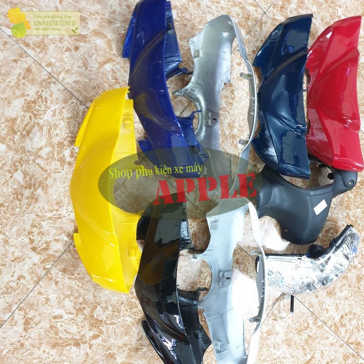 Bộ ốp đầu xe JUPITER V, JUPITER R đầy đủ 3 món ốp đầu nhựa ABS, gáy đen và pha đèn kèm bóng