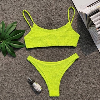 Set bikini bèo nhúm neon