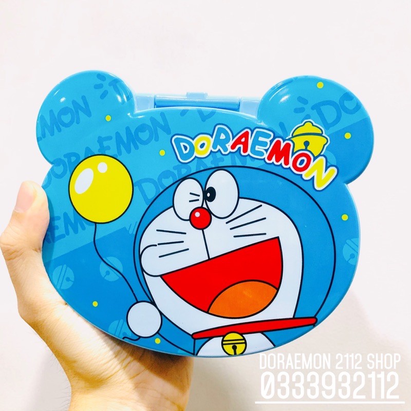 Hộp đựng nữ trang - hộp đựng trang sức có gương Doraemon