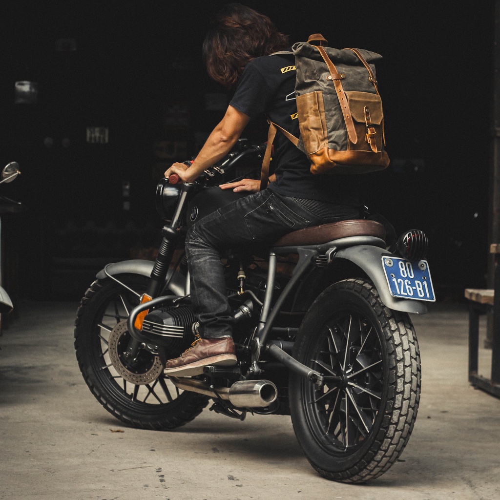 Balo Da Bò Thật balo canvas BL01  - Du Mục Store