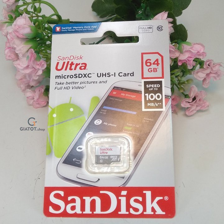 Thẻ nhớ 64Gb SanDisk Ultra Class 10 100Mb/s chính hãng cao cấp