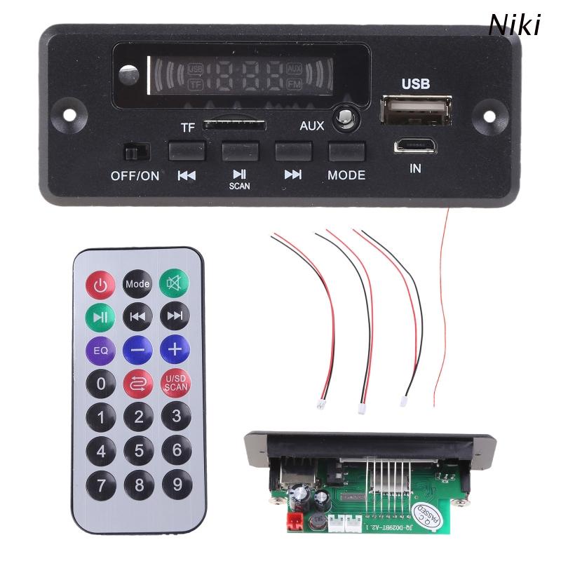 Bảng Mạch Giải Mã Niki DC12V Kết Nối Bluetooth Kỹ Thuật Số MP3 Kèm Bộ Khuếch Đại 2*3W Cổng USB Aux DIY