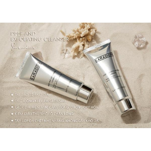 Sữa rửa mặt kiêm Tẩy tế bào chết Sarador(Deep and Exfoliating Cleanser) 100ml | BigBuy360 - bigbuy360.vn