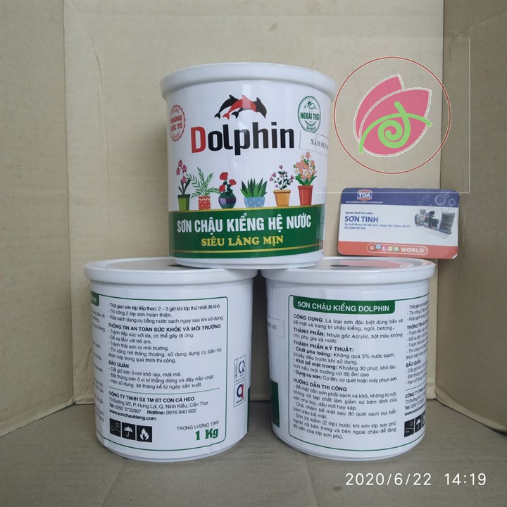 sơn chậu hệ nước lót kiềm xám Dolphin 1kg