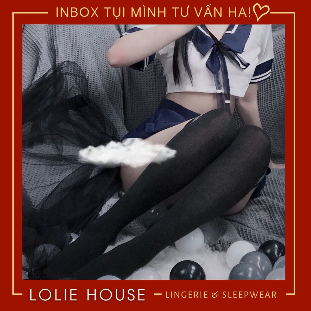 Tất vớ đùi nữ dài qua gối cosplay học sinh Nhật Bản loại dày dặn LOLIE HOUSE - QT9