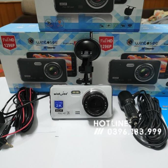 [RẺ NHẤT SÀN ] CAMERA HÀNH TRÌNH Ô TÔ WINTOSEE V8 4INCH 2K SIÊU NÉT - KÈM CAM LÙI