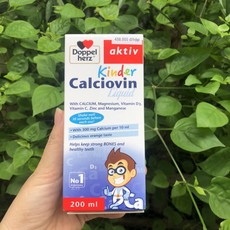 Doppelherz Kinder Calciovin Liquid 200ml chính hãng - Bổ sung canxi hữu cơ dễ hấp thu cho bé, cho bé cao lớn khoẻ mạnh