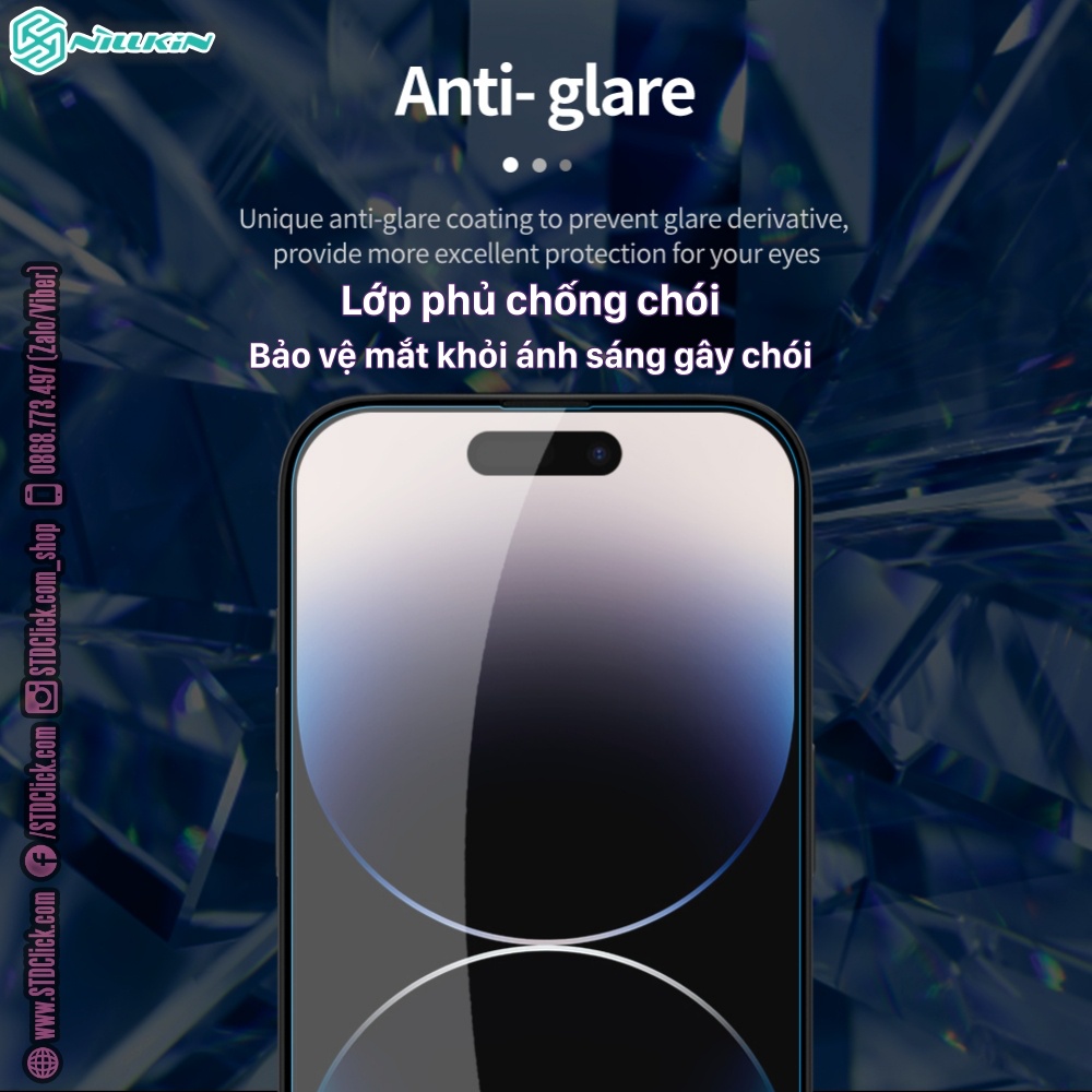 KÍNH CƯỜNG LỰC IPHONE 14 PRO MAX - 14 PRO - 14 PLUS - 14 NILLKIN H+PRO 0.2MM CHÍNH HÃNG