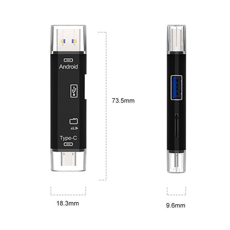 Đầu Đọc Thẻ Nhớ OTG USB 3.0 Type C Micro USB SD TF 5 Trong 1