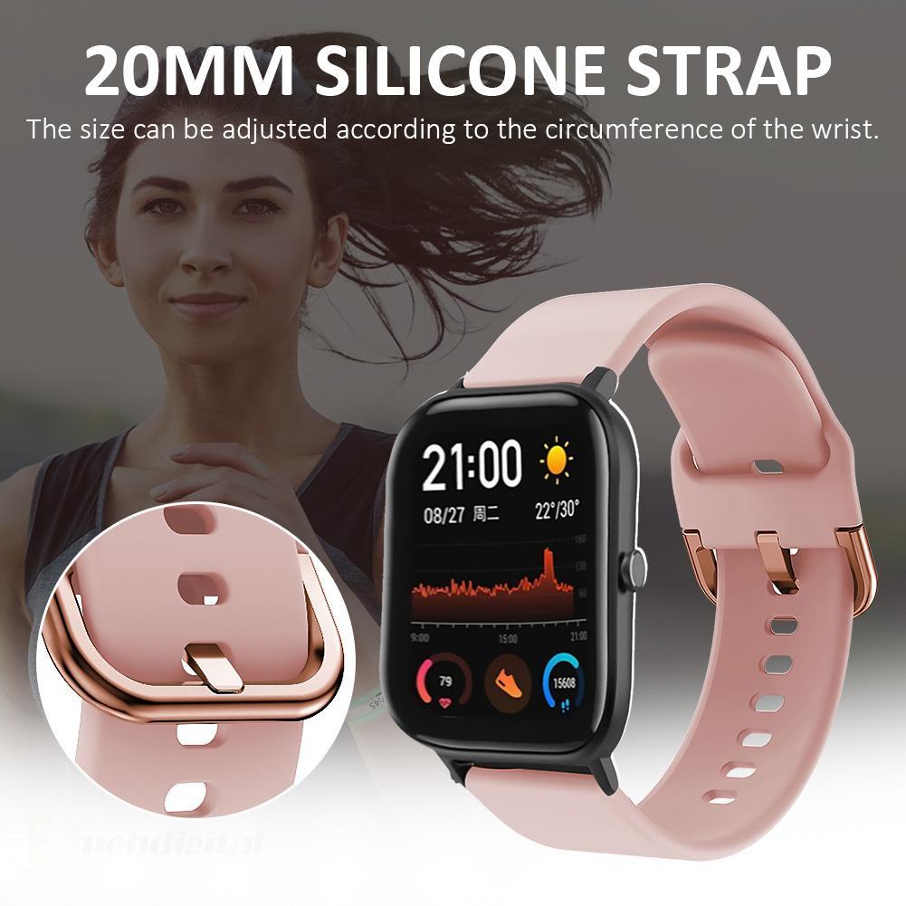 Ud Dây Đeo Silicon 20mm Cho Đồng Hồ Thông Minh Amazfit Gts Garmin Move Vivomove Hr