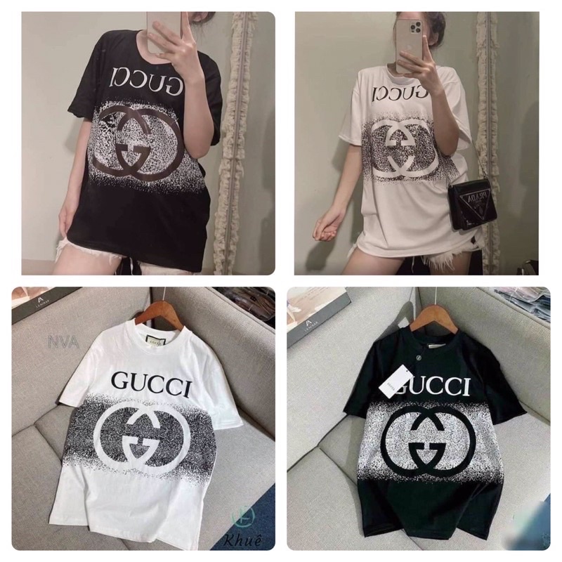 áo phông nam nữ mẫu GG trắng cực xinh