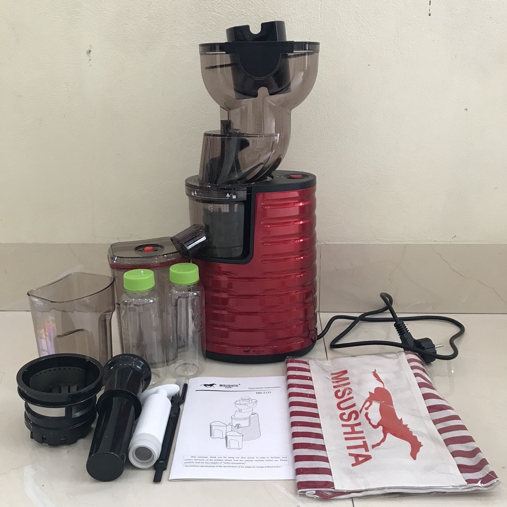 Máy Ép Chậm Hoa Quả Misushita Xuất Xứ Thái Lan, Bảo Hành 12 Tháng, Công Suất 250W, Thiết Kế Thông Minh TẶNG LÕI LÀM KEM