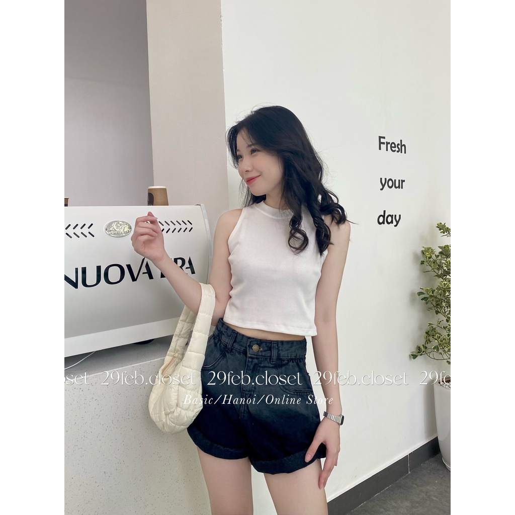 [Ảnh thật/Video] Áo ba lỗ thun tăm co giãn - 29feb.closet - A89