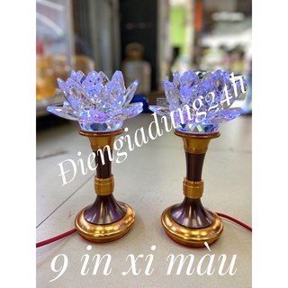 Đèn sen pha lê cao cấp 9 in xi màu