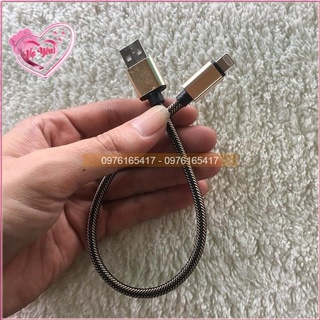 Cáp sạc IPbọc dù Ngắn 20cm chống đứt gãy