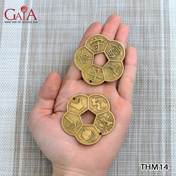 Đồng xu hoa mai 5 cánh liền khắc nổi 2 mặt 55mm THM14 | BigBuy360 - bigbuy360.vn