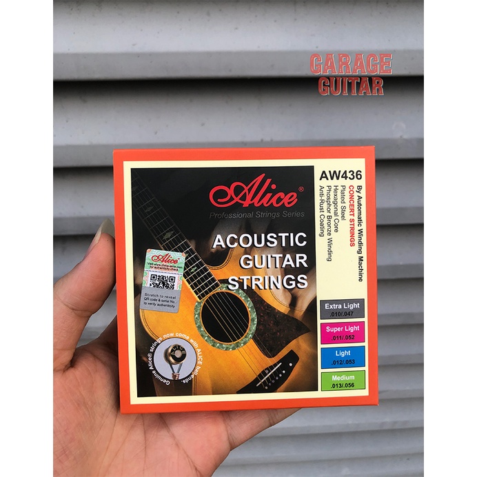 Dây Đàn kim loại tốt cho đàn Guitar Acoustic Alice AW436- HÀNG CHÍNH HÃNG 100%