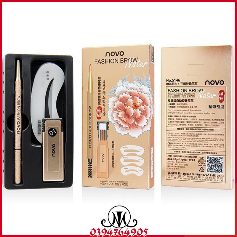 Bộ chì kẻ lông mày 3in1 Novo kèm 3 lõi phụ MO23 | BigBuy360 - bigbuy360.vn